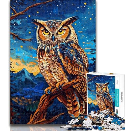 Teenager-Puzzle, Nachteule, Puzzle für Erwachsene, 1000 Teile, pädagogisches Spielzeug zum Stressabbau, tolle Geschenke und Spielzeuge, 26x38cm Teenager-Puzzle, Nachteule, Puzzle für Erwachsene, 1000 Teile, pädagogisches Spielzeug zum Stressabbau, tolle Geschenke und Spielzeuge, 26x38cm von GOIUYTGM