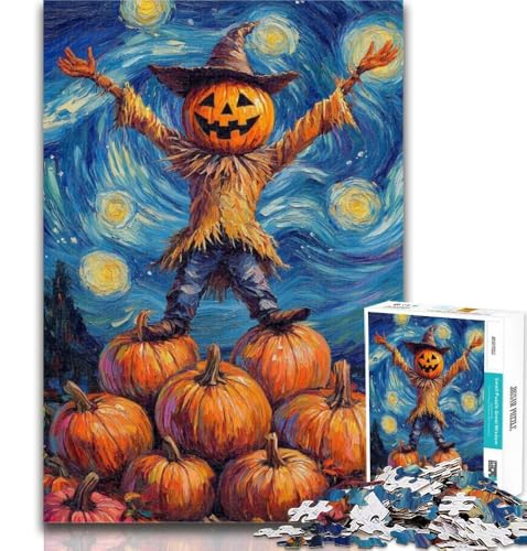 Teenager-Puzzle, Nachthimmel, Kürbismann, 1000 Teile, für Erwachsene, anspruchsvolles Spiel und Familienspiel, Wichtelgeschenke, 50x75cm von GOIUYTGM