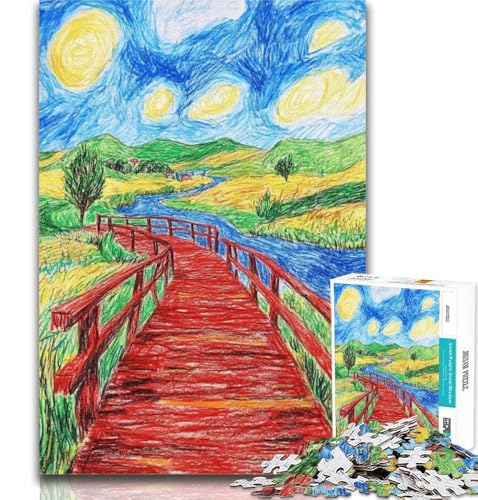 Teenager-Puzzle, Nachthimmelbrücke, 1000 Teile, für Teenager, Spielzeug, Lernspiele, Stressabbau, tolle Geschenke und Spielzeuge, 50x75cm von GOIUYTGM