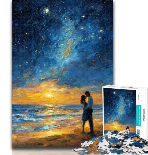 Teenager-Puzzle, Paar unter dem Nachthimmel, 1000 Teile, für Erwachsene, anspruchsvolles Spiel und Familienspiel, Wichtelgeschenke, 50x75cm von GOIUYTGM