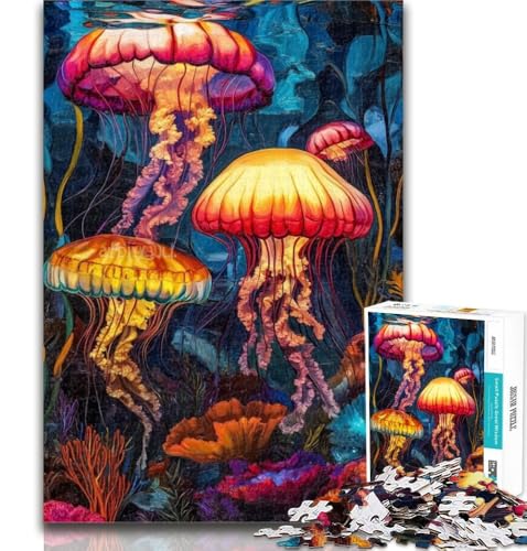Teenager-Puzzle, Quallen-Ölgemälde, Puzzle für Erwachsene, 1000 Teile, pädagogisches Spielzeug zum Stressabbau, tolle Geschenke und Spielzeuge, 50x75cm von GOIUYTGM