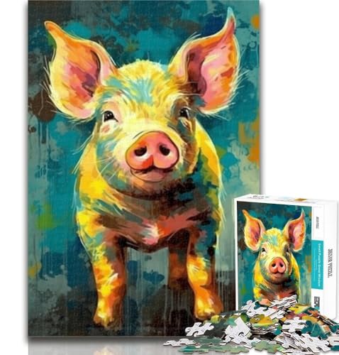 Teenager-Puzzle, Schweinebaby, Malen, Puzzle 1000 Teile für Erwachsene, Geburtstagsgeschenk, Geschenke, Wandkunst für Kinder ab 14 Jahren, 50x75cm Teenager-Puzzle, Schweinebaby, Malen, Puzzle 1000 Teile für Erwachsene, Geburtstagsgeschenk, Geschenke, Wandkunst für Kinder ab 14 Jahren, 50x75cm von GOIUYTGM