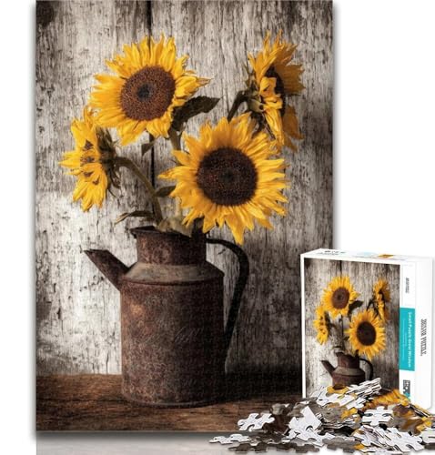 Teenager-Puzzle, Sonnenblumen-Puzzle für Erwachsene, 1000 Teile, ganze Familie ab 14 Jahren, 50x75cm Teenager-Puzzle, Sonnenblumen-Puzzle für Erwachsene, 1000 Teile, ganze Familie ab 14 Jahren, 50x75cm von GOIUYTGM