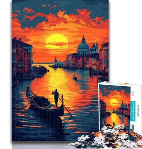 Teenager-Puzzle, Stadt bei Sonnenuntergang, 1000 Teile, für Teenager, Spielzeug, Lernspiele, Stressabbau, tolle Geschenke und Spielzeuge, 26x38cm von GOIUYTGM