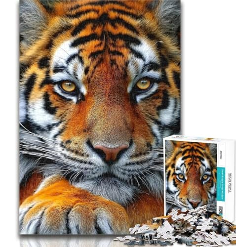 Teenager-Puzzle, Tigerporträt, 1000 Teile, für Erwachsene, anspruchsvolles Spiel und Familienspiel, Wichtelgeschenke, 26x38cm von GOIUYTGM