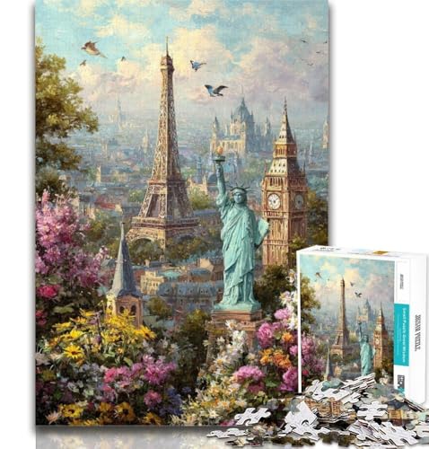 Teenager-Puzzle, Weltattraktionen, 1000 Teile, für Teenager, Spielzeug, Lernspiele, Stressabbau, tolle Geschenke und Spielzeuge, 50x75cm von GOIUYTGM