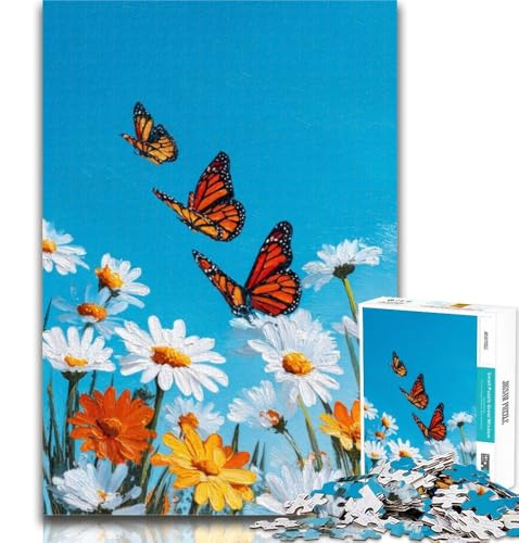 Teenager-Puzzle, Wildblumen und Schmetterlinge, 1000 Teile, für Teenager, Spielzeug, Lernspiele, Stressabbau, tolle Geschenke und Spielzeuge, 50x75cm von GOIUYTGM
