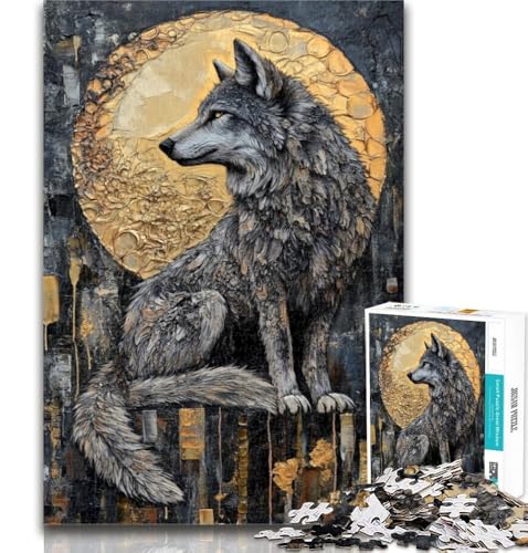 Teenager-Puzzle, Wolf-Kunst, 1000 Teile, für Erwachsene, anspruchsvolles Spiel und Familienspiel, Wichtelgeschenke, 50x75cm Teenager-Puzzle, Wolf-Kunst, 1000 Teile, für Erwachsene, anspruchsvolles Spiel und Familienspiel, Wichtelgeschenke, 50x75cm von GOIUYTGM