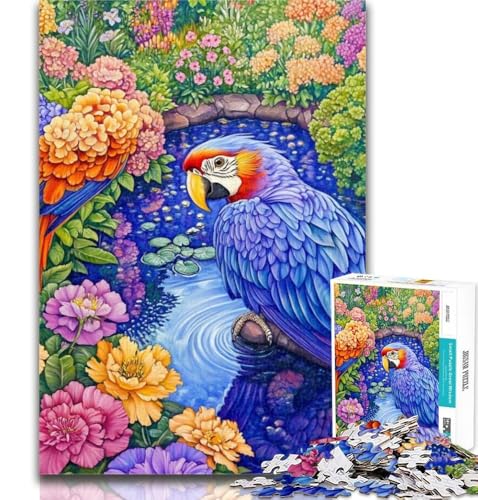 Teenager-Puzzle, bunter Papagei, 1000 Teile, Puzzle für Erwachsene, künstlerische Wanddekoration und Geburtstagsgeschenkidee für Freunde, Home Office, 50x75cm von GOIUYTGM