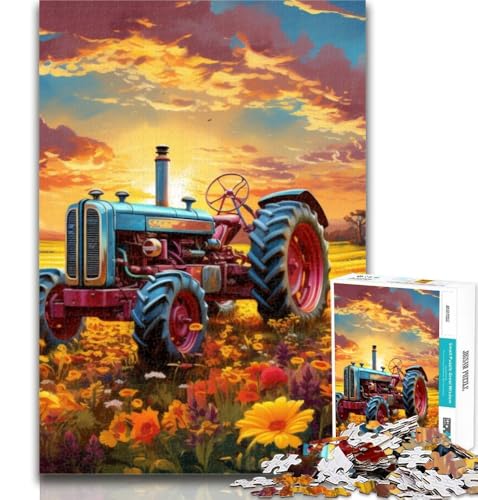 Teenager-Puzzle, bunter Traktor, 1000 Teile, Puzzle für Erwachsene und Jugendliche, Lernspielzeug, Familienspiele, stärkt die Liebe zwischen Paaren, 75x50cm von GOIUYTGM