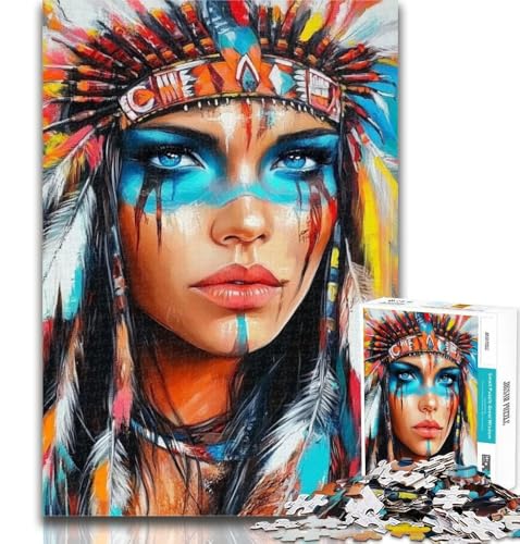 Teenager-Puzzle, indische Prinzessin, 1000 Teile, für Erwachsene, Spielzeug, Lernspiele, Stressabbau, tolle Geschenke und Spielzeuge, 26x38cm von GOIUYTGM