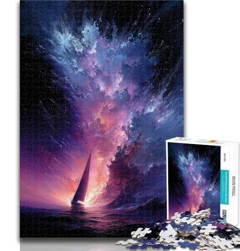 Teenager-Puzzle, kleines Boot in der Galaxie, Puzzle für Teenager, 1000 Teile, Denksportspiel, Wanddekoration, einzigartige Geburtstags, 50x75cm von GOIUYTGM