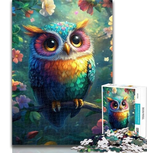 Teenager-Puzzle, süße kleine Eule, 1000 Teile, für Erwachsene und Teenager, Lernspielzeug, Familienspiele, Geburtstagsgeschenk, Geschenke, 50x75cm von GOIUYTGM