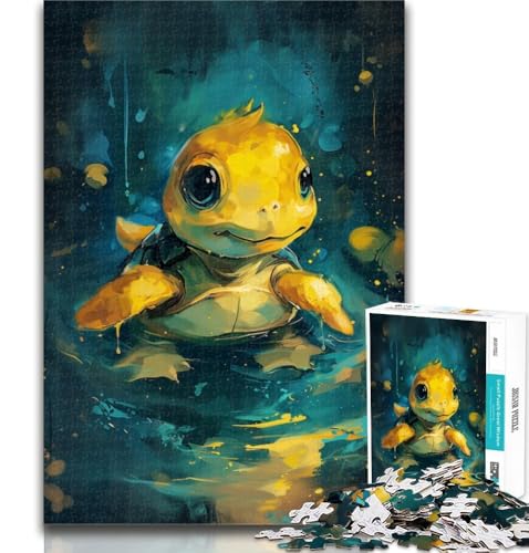 Teenager-Puzzle, süße kleine gelbe Schildkröte, 1000 Teile, für Teenager, Spielzeug, Lernspiele, Stressabbau, tolle Geschenke und Spielzeuge, 26x38cm von GOIUYTGM