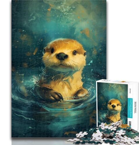 Teenager-Puzzle, süßer Kleiner gelber Otter, 1000-teiliges Puzzle für Erwachsene, Familienspiel, Geburtstagsgeschenk Herausforderung, hoher Schwierigkeitsgrad, 50x75cm von GOIUYTGM