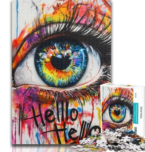 Teenager-Puzzle Augen-Graffiti für Erwachsene, 1000 Teile, ganze Familie ab 14 Jahren, 50x75cm von GOIUYTGM