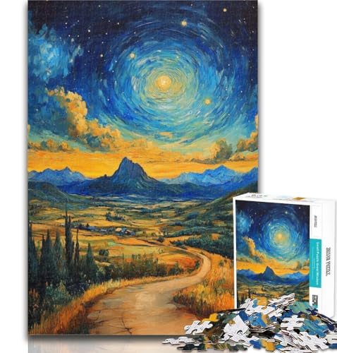 Teenager-Puzzle Berge unter dem Nachthimmel, 1000 Teile, für Teenager, Kohlekunst, Staycation, Zeitvertreib für die Heimdekoration, 26x38cm Teenager-Puzzle Berge unter dem Nachthimmel, 1000 Teile, für Teenager, Kohlekunst, Staycation, Zeitvertreib für die Heimdekoration, 26x38cm von GOIUYTGM