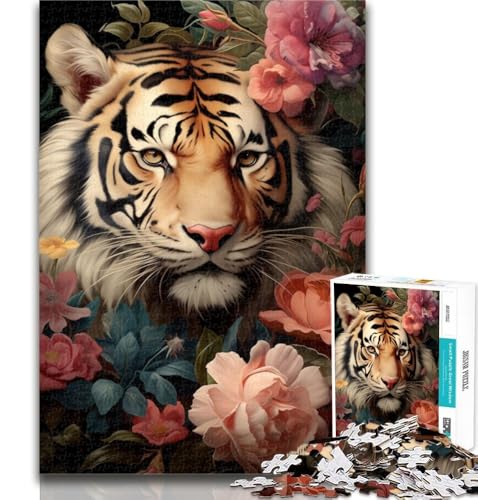 Teenager-Puzzle Blumen und Tiger für Erwachsene, 1000 Teile, ganze Familie ab 14 Jahren, 26x38cm Teenager-Puzzle Blumen und Tiger für Erwachsene, 1000 Teile, ganze Familie ab 14 Jahren, 26x38cm von GOIUYTGM