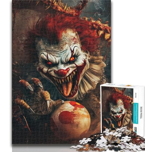 Teenager-Puzzle Clown-Puzzle für Erwachsene 1000 Teile, pädagogisches Spielzeug zum Stressabbau, tolle Geschenke und Spielzeuge, 26x38cm von GOIUYTGM