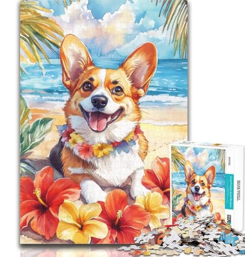 Teenager-Puzzle Corgi im Urlaub, 1000 Teile, für Erwachsene, Spielzeug, Lernspiele, Stressabbau, tolle Geschenke und Spielzeuge, 26x38cm von GOIUYTGM