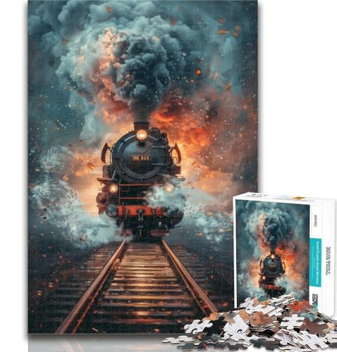 Teenager-Puzzle Dampfzüge 1000 Teile für Erwachsene, anspruchsvolles Spiel und Familienspiel, Wichtelgeschenke, 50x75cm von GOIUYTGM