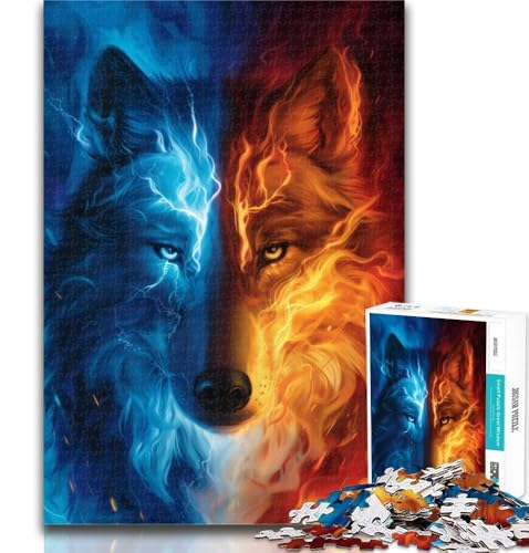 Teenager-Puzzle EIS und Feuerwolf für Erwachsene, 1000 Teile, ganze Familie ab 14 Jahren, 26x38cm Teenager-Puzzle EIS und Feuerwolf für Erwachsene, 1000 Teile, ganze Familie ab 14 Jahren, 26x38cm von GOIUYTGM