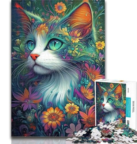 Teenager-Puzzle Katze und Blumen, 1000 Teile, ganze Familie, für Kinder ab 14 Jahren, 26x38cm Teenager-Puzzle Katze und Blumen, 1000 Teile, ganze Familie, für Kinder ab 14 Jahren, 26x38cm von GOIUYTGM