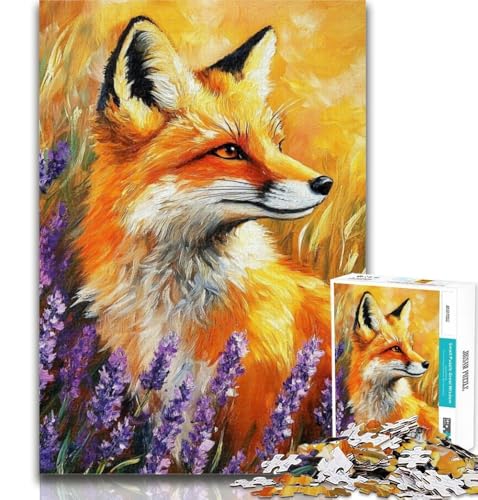 Teenager-Puzzle Lavender Fox für Erwachsene, 1000 Teile, ganze Familie ab 14 Jahren, 50x75cm von GOIUYTGM