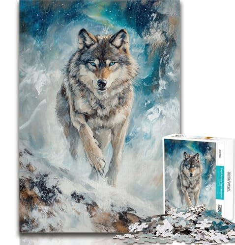 Teenager-Puzzle Wolf im Schnee, 1000 Teile, ganze Familie, für Kinder ab 14 Jahren, 50x75cm von GOIUYTGM