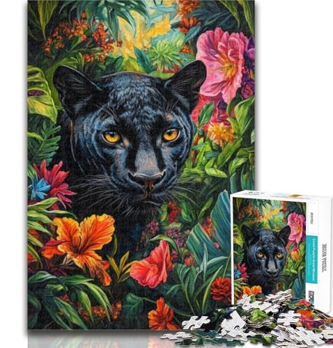 Teenager-Puzzles, Dschungel-Panther-Puzzle für Teenager, 1000 Teile, mit passendem Poster und Quizblatt, für Kinder ab 14 Jahren, 50x75cm von GOIUYTGM