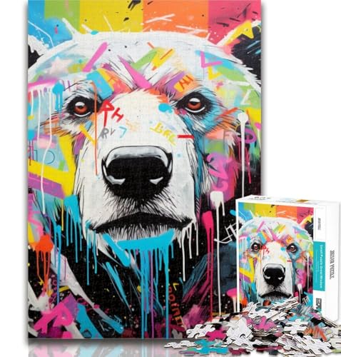Teenager-Puzzles, Eisbär-Graffiti-Puzzles für Erwachsene, 1000 Teile, für Alter 14+, Unmögliches Spiel, Erwachsene und Teenager, 26x38cm von GOIUYTGM