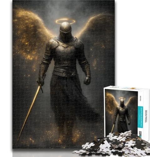 Teenager-Puzzles, Engel, Krieger, Ritter, 1000-teiliges Puzzle für Erwachsene und Teenager, Holzkohlekunst, Staycation, Zeitvertreib für die Heimdekoration, 50x75cm von GOIUYTGM