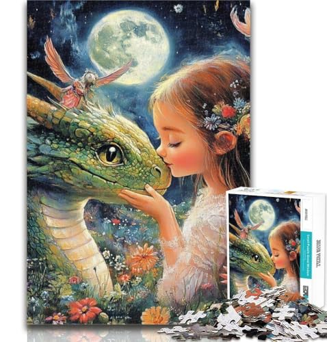 Teenager-Puzzles, Fliegender Drache und kleines Mädchen, 1000 Teile, Puzzle für Teenager und Erwachsene, Lernspiele, Heimdekoration, Geschenk für die ganze Familie, 26x38cm von GOIUYTGM