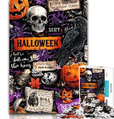Teenager-Puzzles, Halloween-Collage, 1000-teiliges Puzzle für Teenager, Spielzeug, Lernspiele, stressabbauende Wanddekoration, 26x38cm von GOIUYTGM