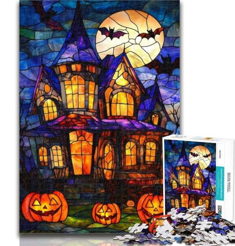 Teenager-Puzzles, Halloween-Schloss, 1000-teiliges Puzzle für Erwachsene und Teenager, Spielzeug, Lernspiele, Stressabbau, Wunschliste mit Weihnachtsmann, 26x38cm von GOIUYTGM