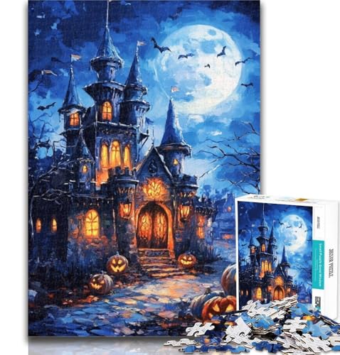 Teenager-Puzzles, Halloween-Schloss, Puzzles 1000 Teile, für Erwachsene, Geschenke, Lernspielzeug, ganze Familie, 26x38cm von GOIUYTGM
