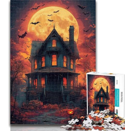 Teenager-Puzzles, Halloween-Schloss-Puzzles, 1000 Teile für Teenager, ganze Familie ab 14 Jahren, 26x38cm Teenager-Puzzles, Halloween-Schloss-Puzzles, 1000 Teile für Teenager, ganze Familie ab 14 Jahren, 26x38cm von GOIUYTGM