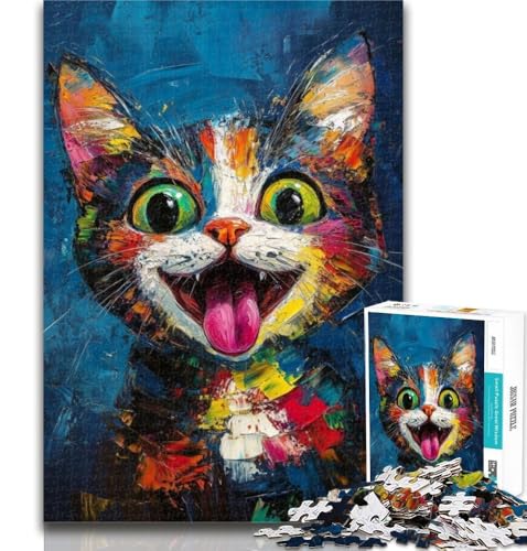 Teenager-Puzzles, Katzenkunst, 1000 Teile, Puzzle für Erwachsene und Jugendliche, Trainieren Sie Ihr Gehirn und Ihre Hände, Geschenke für Freunde und Familie, 50x75cm von GOIUYTGM