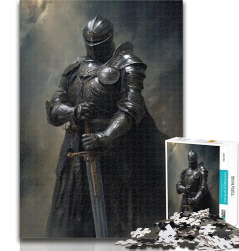 Teenager-Puzzles, Mächtiger mittelalterlicher Ritter, 1000 Teile, Puzzle für Erwachsene und Jugendliche, als Lernspiel, Herausforderungsspielzeug, einzigartige Heimdekoration und Geschenke, 75x50cm von GOIUYTGM
