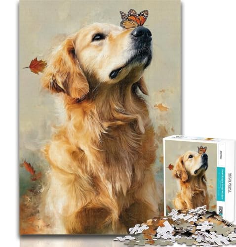 Teenager-Puzzles, Maler, Golden Retriever, Puzzles für Erwachsene, 1000 Teile, Lernspielzeug, Familienspiele, die die Liebe zwischen Paaren stärken, 26x38cm Teenager-Puzzles, Maler, Golden Retriever, Puzzles für Erwachsene, 1000 Teile, Lernspielzeug, Familienspiele, die die Liebe zwischen Paaren stärken, 26x38cm von GOIUYTGM