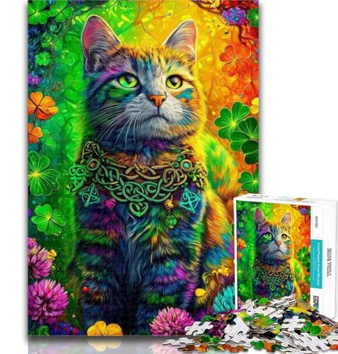 Teenager-Puzzles, Psychedelic Cat, 1000 Teile, Puzzle für Erwachsene und Jugendliche, Lernspiel für Geburtstag, Weihnachten, für Kinder ab 14 Jahren, 50x75cm Teenager-Puzzles, Psychedelic Cat, 1000 Teile, Puzzle für Erwachsene und Jugendliche, Lernspiel für Geburtstag, Weihnachten, für Kinder ab 14 Jahren, 50x75cm von GOIUYTGM