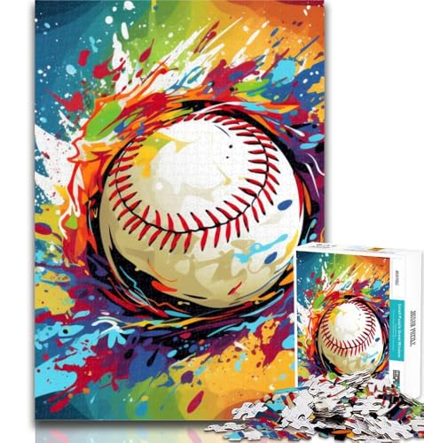 Teenager-Puzzles, buntes Baseball-Puzzle mit 1000 Teilen für Erwachsene und Jugendliche, Lernspielzeug, ganze Familie, 26x38cm von GOIUYTGM