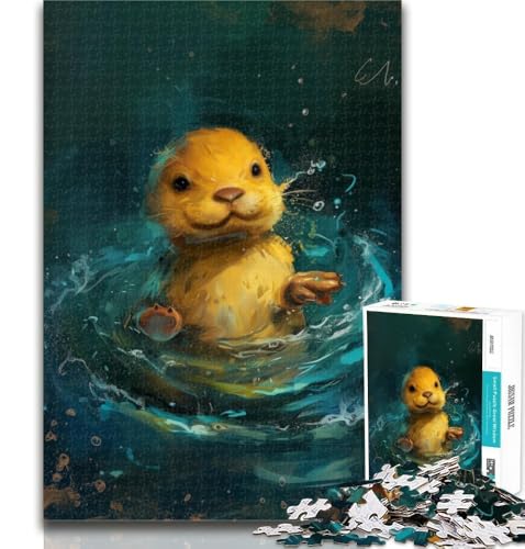 Teenager-Puzzles, süße kleine gelbe Otter-Puzzles für Erwachsene und Teenager, 1000 Teile, Lernspielzeug, Familienspiele, stärken die Liebe zwischen Paaren, 50x75cm von GOIUYTGM