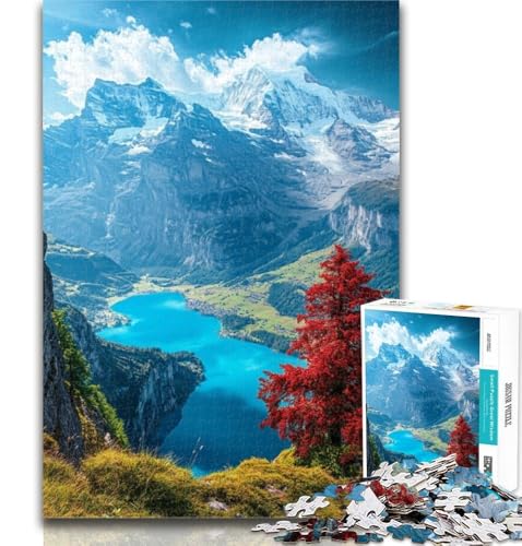 Teenager-Puzzles, wunderschöne Berge und Seen, Puzzle für Teenager, 1000 Teile, Familienspiel, Geburtstagsgeschenke Herausforderung, hoher Schwierigkeitsgrad, 26x38cm von GOIUYTGM