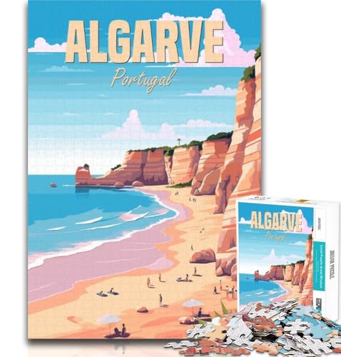 Teenager-Puzzles Algarve Portugal Puzzles für Erwachsene 1000 Teile, Spielzeug Lernspiele Stressabbau Eltern-Kind-Interaktion 26x38cm von GOIUYTGM