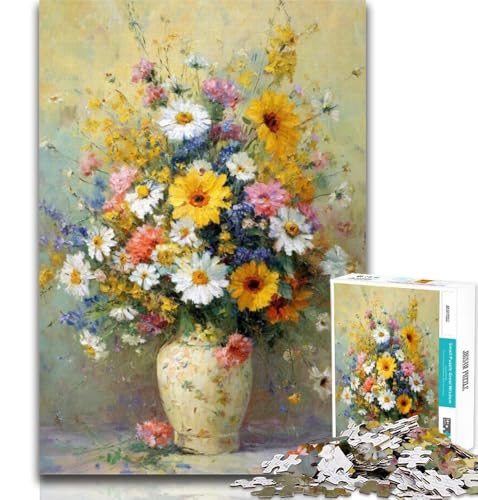 Teenager-Puzzles Blumen in Einer Vase Puzzles für Erwachsene 1000, Dekomprimierendes intellektuelles Lernspielzeug Wichtelgeschenke 50x75cm von GOIUYTGM