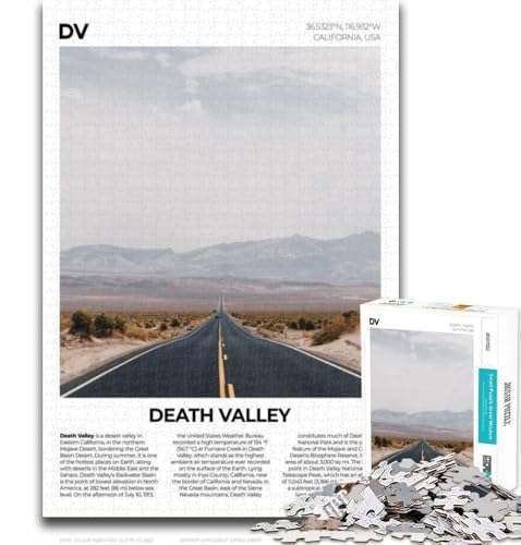 Teenager-Puzzles Death Valley Puzzles für Erwachsene 1000 Teile, Spielzeug Lernspiele Stressabbauende Eltern-Kind-Interaktion 26x38cm von GOIUYTGM