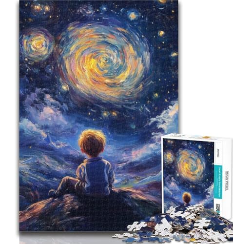 Teenager-Puzzles Der kleine Prinz des Nachthimmels, 1000-teiliges Puzzle für Teenager, künstlerische Wanddekoration und Geburtstagsgeschenkidee für Freunde, Home Office, 26x38cm von GOIUYTGM
