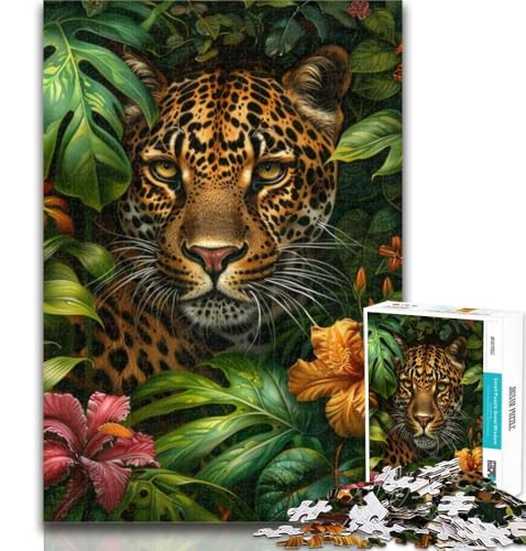 Teenager-Puzzles Dschungel-Leoparden-Puzzles für Teenager 1000 Teile, Familienspiel, Geburtstagsgeschenke Herausforderung, hoher Schwierigkeitsgrad, 50x75cm von GOIUYTGM