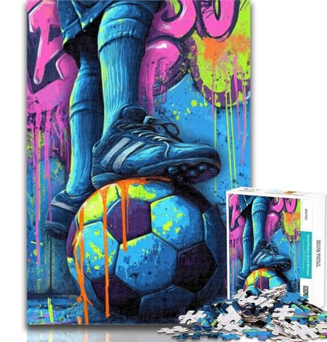 Teenager-Puzzles Fußball-Ölgemälde Puzzles für Erwachsene 1000 Teile, Dekomprimierendes intellektuelles Lernspielzeug Tolle Geschenke und Spielzeuge 50x75cm von GOIUYTGM